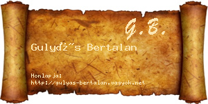 Gulyás Bertalan névjegykártya