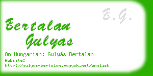 bertalan gulyas business card