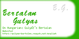 bertalan gulyas business card